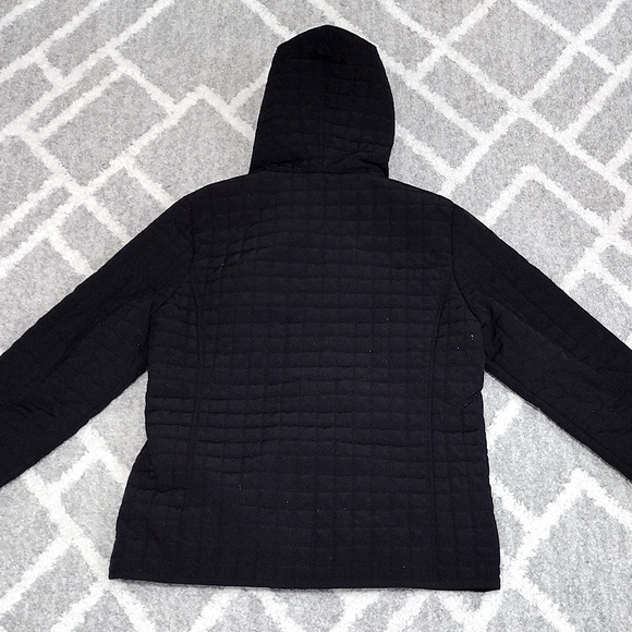 Larry Levine Sport Women's Small Black Quilted Hooded Zippered Jacket - Picture 6 of 14